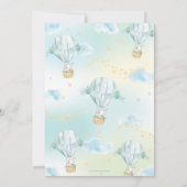 Elephant Hot Air Balloon Baby Shower by Mail Boy Einladung (Rückseite)