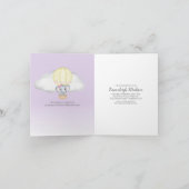 Elephant Hot Air Balloon Girl Baby Shower | LILA Einladung (Innenseite)