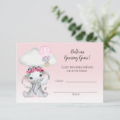 Elephant Hot Air Balloon Guessing Count Baby Begleitkarte (Stehend Vorderseite)