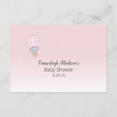 Elephant Hot Air Balloon Guessing Count Baby Begleitkarte (Rückseite)