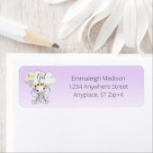 Elephant HotAir Balloon Baby Shower Rücksendeadres (Insitu)