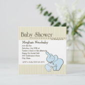 Elephant Hugs Baby Shower Einladung (Stehend Vorderseite)