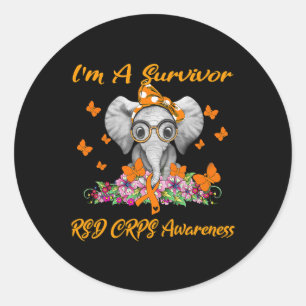 Elephant I bin ein Survivor RSD CRPS Bewusstsein Runder Aufkleber
