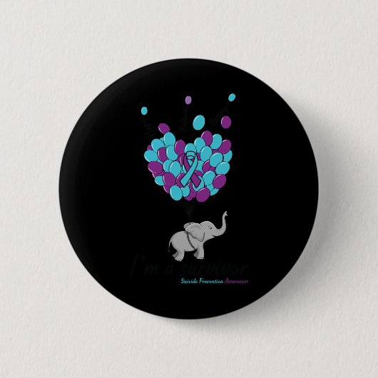 Elephant I bin ein Überlebender Herz Suizid Präven Button (Vorderseite)