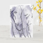 Elephant I Liebe Sie Karte (Gelbe Blume)