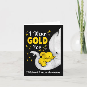 Elephant I trage Gold Ribbon für Krebs im Kindesal Karte