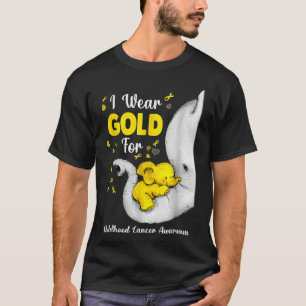 Elephant I trage Gold Ribbon für Krebs im Kindesal T-Shirt