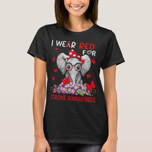 Elephant I trage rot für Schlaganfall T-Shirt (Vorderseite)