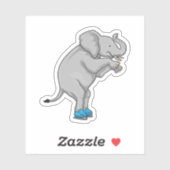 Elephant Ice Skaten Ice Skate Aufkleber (Blatt)