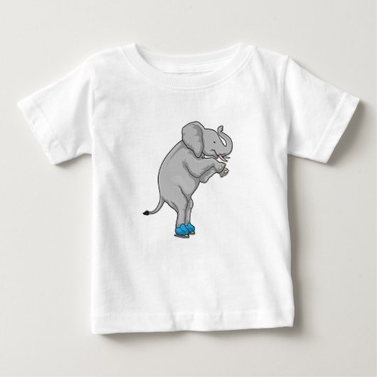 Elephant Ice Skaten Ice Skate Baby T-shirt (Vorderseite)
