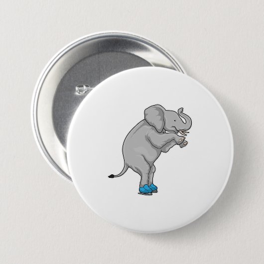 Elephant Ice Skaten Ice Skate Button (Vorne & Hinten)