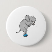 Elephant Ice Skaten Ice Skate Button (Vorderseite)