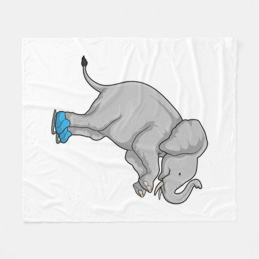 Elephant Ice Skaten Ice Skate Fleecedecke (Vorderseite (Horizontal))