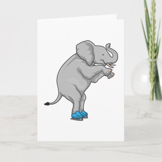 Elephant Ice Skaten Ice Skate Karte (Vorderseite)