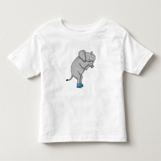 Elephant Ice Skaten Ice Skate Kleinkind T-shirt (Vorderseite)