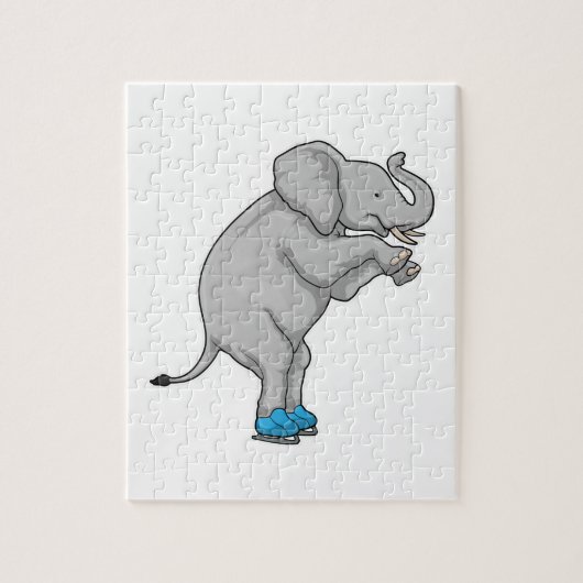 Elephant Ice Skaten Ice Skate Puzzle (Vertikal)