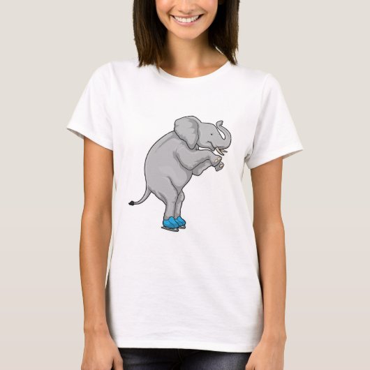 Elephant Ice Skaten Ice Skate T-Shirt (Vorderseite)