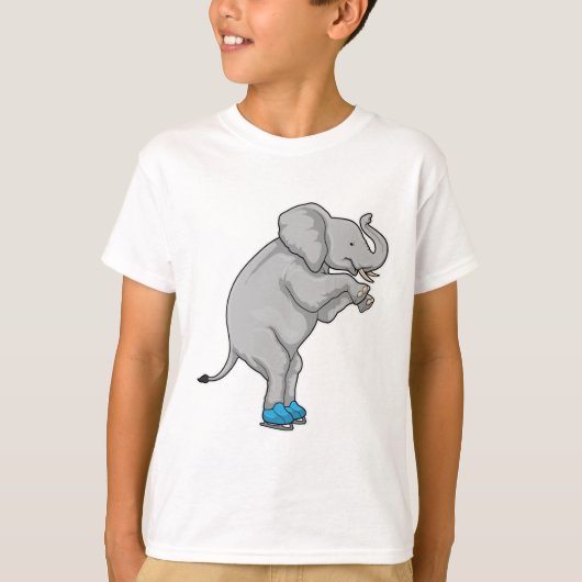 Elephant Ice Skaten Ice Skate T-Shirt (Vorderseite)