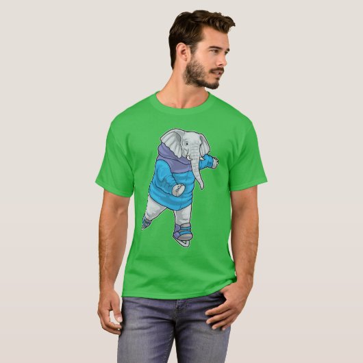 Elephant Ice Skaten Ice Skate T-Shirt (Vorne ganz)