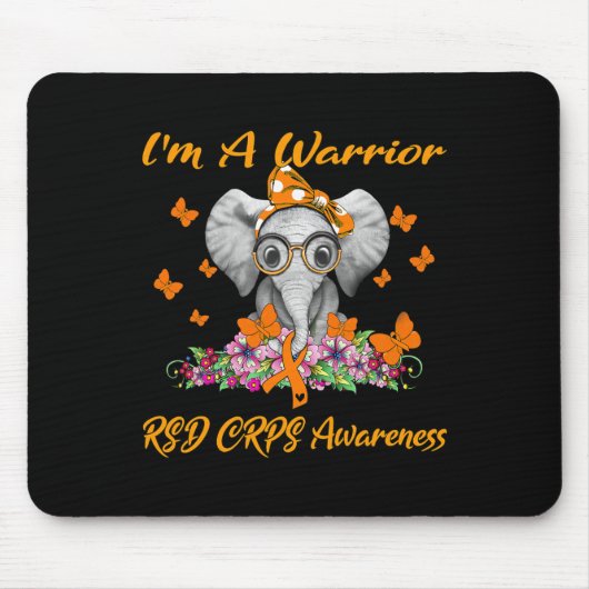 Elephant ich bin ein Krieger Rsd Crps Bewusstsein Mousepad (Vorne)