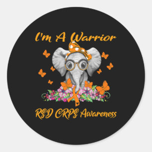 Elephant ich bin ein Krieger Rsd Crps Bewusstsein Runder Aufkleber