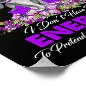 Elephant, ich habe Fibromyalgie Sensibilisierungsg Poster (Ecke)