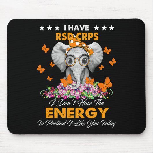 Elephant ich habe RSD CRPS Sensibilisierungsgesche Mousepad (Vorne)