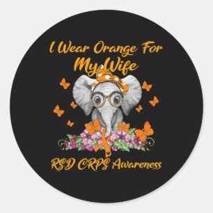 Elephant ich Orange für meine Ehefrau RSD CRPS Awa Runder Aufkleber