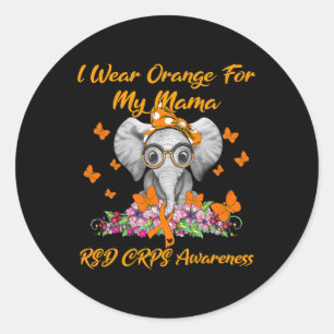 Elephant ich Orange für meine Mama Rsd Crps Awaren Runder Aufkleber