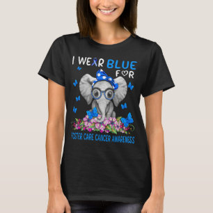 Elephant ich trage Blau für Pflegebewusstsein T-Shirt