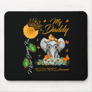 Elephant ich trage Orange für mein Daddy Rsd Crps Mousepad