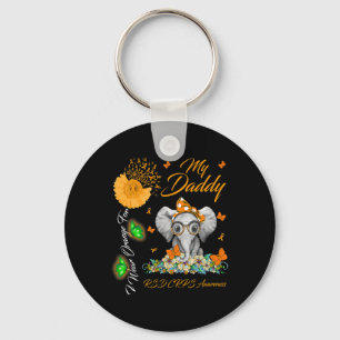 Elephant ich trage Orange für mein Daddy Rsd Crps  Schlüsselanhänger