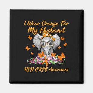 Elephant Ich trage Orange für meine Ehemänner Rsd Magnet