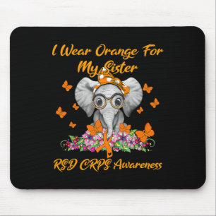 Elephant ich trage Orange für meine Schwester Rsd Mousepad