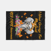 Elephant Ich trage Orange für meine Tante Rsd Crps Fleecedecke (Vorderseite (Horizontal))