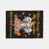 Elephant Ich trage Orange für meinen Großvater Rsd Fleecedecke (Vorderseite (Horizontal))