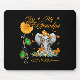 Elephant Ich trage Orange für meinen Großvater Rsd Mousepad