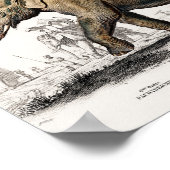 Elephant Illustration Vintag Art Print Poster (Ecke)