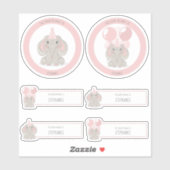 Elephant in Birthday Party Hat Aufkleber (Blatt)