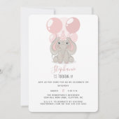 Elephant in Birthday Party Hat Einladung (Vorderseite)