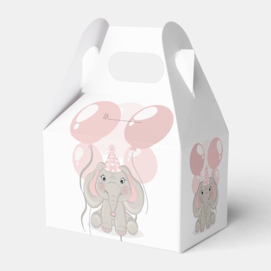 Elephant in Birthday Party Hat Geschenkschachtel (Vorderseite)