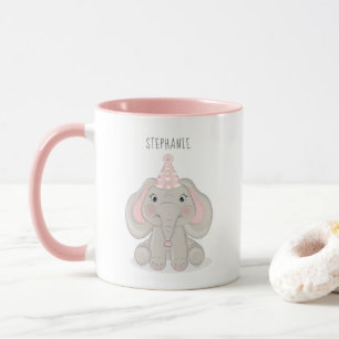 Elephant in Birthday Party Hat Kaffee Tasse