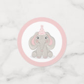 Elephant in Birthday Party Hat Konfetti (Klein Vorderseite)