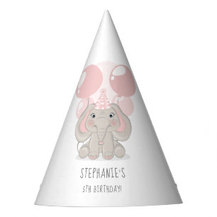 Elephant in Birthday Party Hat Partyhütchen