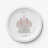 Elephant in Birthday Party-Hutplatten Pappteller (Vorderseite)