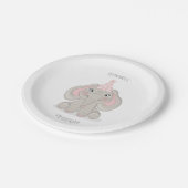 Elephant in Birthday Party-Hutplatten Pappteller (Schrägansicht)