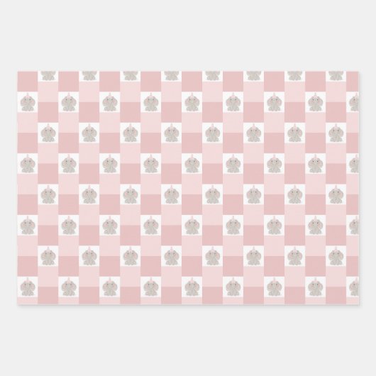 Elephant in Birthday Party Hutwrapping Paper Shee Geschenkpapier Set (Vorderseite 2)