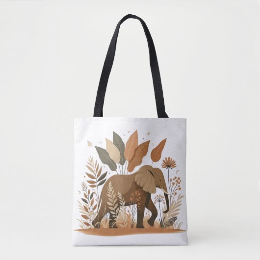 Elephant in Botanical Jungle – Elefante en Selva B Tasche (Vorderseite)