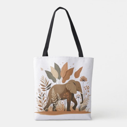 Elephant in Botanical Jungle – Elefante en Selva B Tasche (Rückseite)