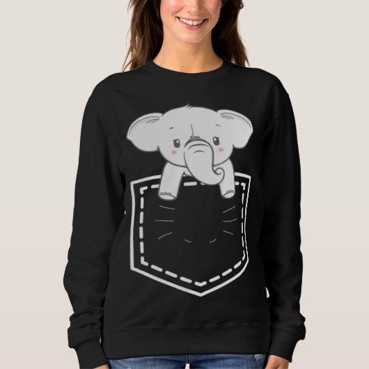 Elephant In Poket Elephants For Men Women Sweatshirt (Vorderseite)
